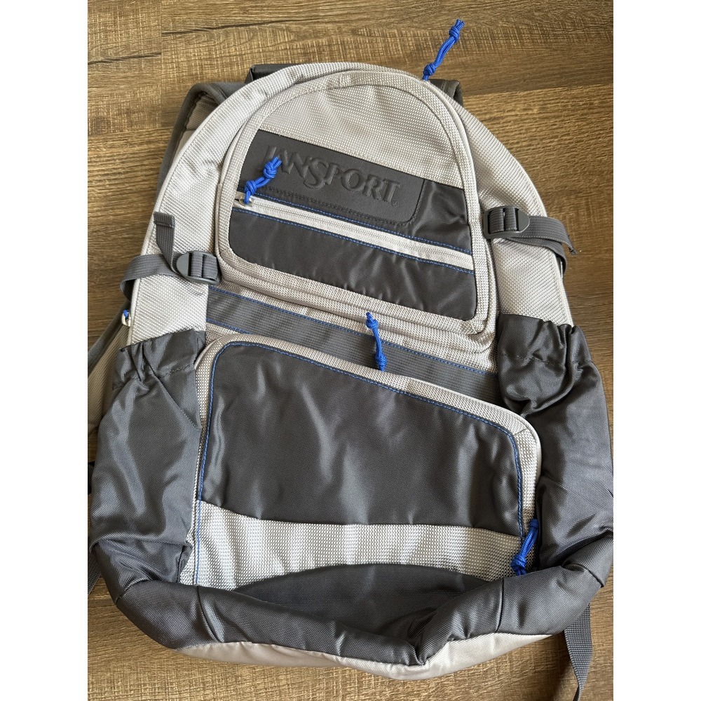 JanSport Backpack Gray Black Blue School Travel Laptop Pack